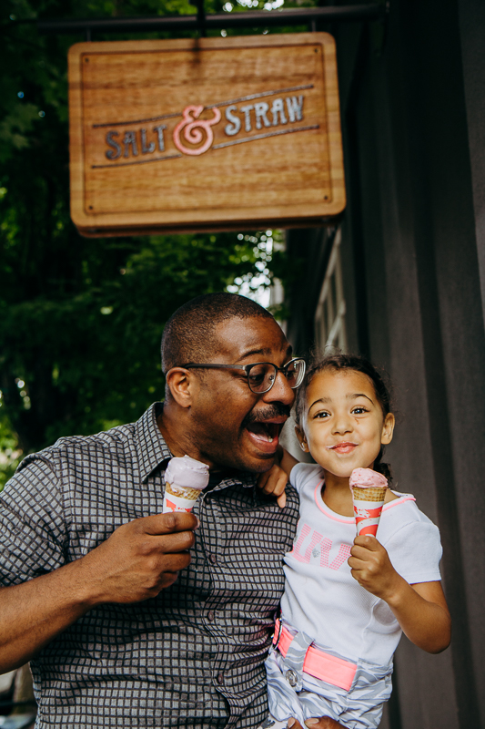Father and Daughter at Salt & Straw, Nob Hill Portland