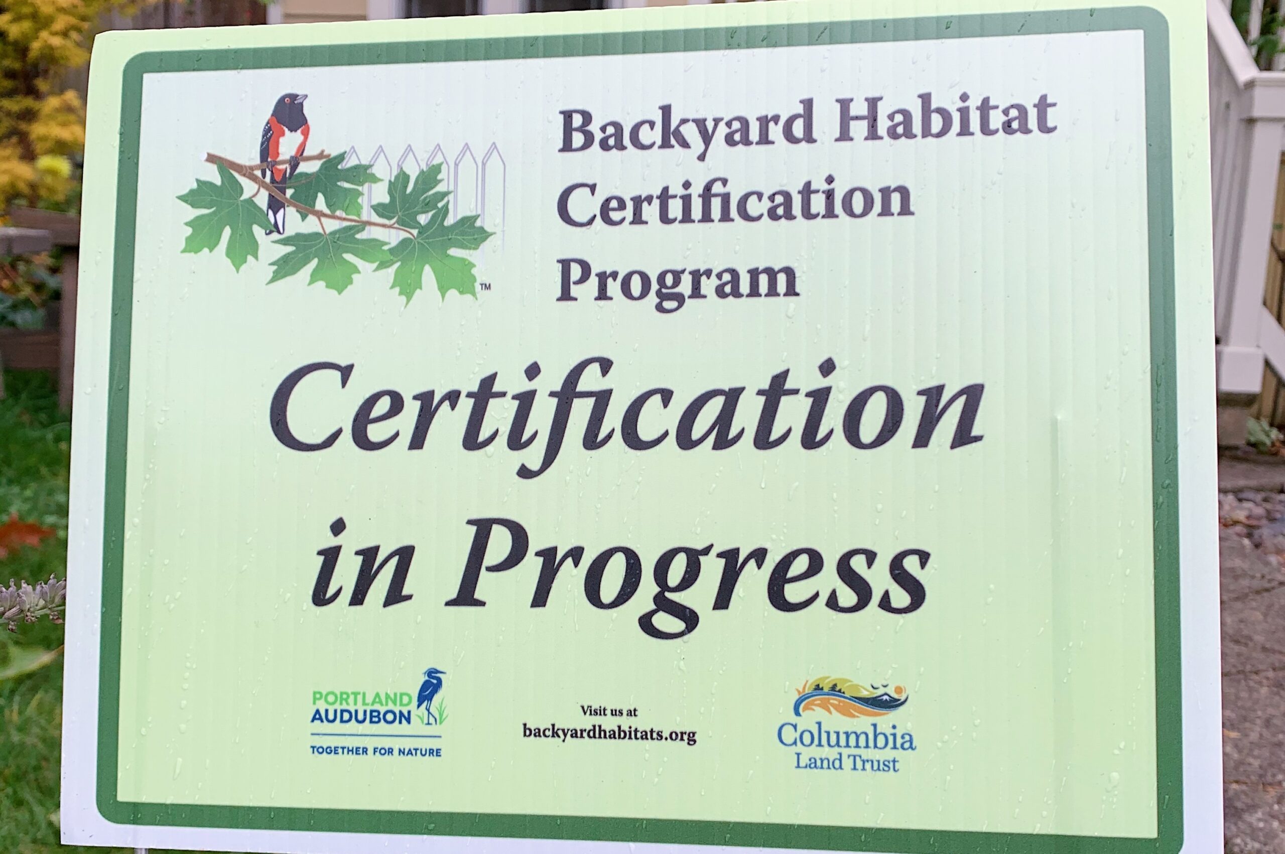 BACKYARD HABITAT CERTIFICATION IN THE PORTLAND METRO AREA