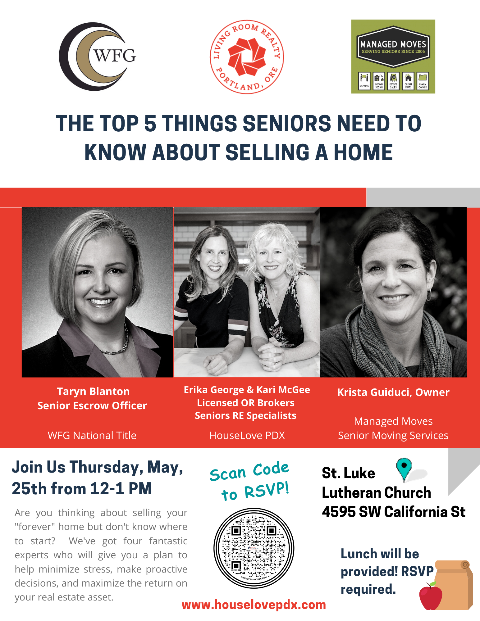 Free Lunch & Learn:  The Top 5 Things Seniors Need To Know About Selling A Home
